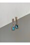 Steel Rose Gold Blue Crystal Stone Bianca Earrings - Does Not Tarnish - - 2