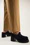 Hanni Women's Genuine Leather Sabo Sheepskin Black Slippers - 7