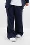 Girls Black Loose Fit Sweatpants Wide Leg School Tracksuit with Pockets - 6