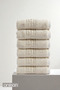 6-Piece Greek Cream Hand Towels - 50X90 Cm, 225 Gr, 100% Cotton, Spa and Hotel Towels