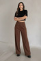 Modern Cut Pleated Wide Leg High Waist Wide Leg Palazzo Pants - 3
