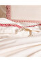 Mila Double 100% Cotton Embroidered Washable Set of Bed Sheet Duvet Cover Set - Blue - 5