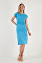 Cotton Short Sleeve Double Slit Midi Dress DRESS 5864205 - 5