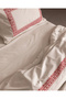 Mila Double 100% Cotton Embroidered Washable Set of Bed Sheet Duvet Cover Set - Blue - 4