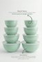 Set of 8 Round Bowls Mint Green |   1L, 1.5L, 2.3L, 3.3L |   Multi-Purpose Kitchen Storage Container with Lid - 5