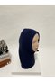 Hat - Knitwear Headboard Navy Blue Balaclava Beanie Knitted Headboard Hooded Hijab Winter Luxury Product - 8
