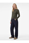 X Sima Tarkan - Sheep Wool Blended Long Sleeve Lightweight Mock Neck Blouse - 2