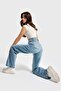 Women's Denim Color Doris 4s5-80 Straight Fit High Waist 100% Cotton Inseam Height 80 cm Denim Jeans - 2