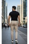 Men's Slim-Fit Chinos with Graphic Patch Details - 5