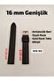 16 mm Compatible Watch Strap - Black Color Stitched Model Gold Color Buckle