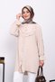 Beige Ruffled Front Ayrobin Tunic