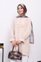 Beige Ruffled Front Ayrobin Tunic - 3