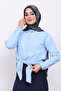 Baby Blue Single Pocket Front Tie Shirt