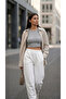 3 Pieces Crew Neck Bustier Crop Tank Top (Gray) Stretchy Camisole - Eco Package - 9