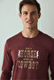 Men's Cowboy Slogan Printed Pajama Set - 3