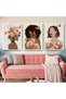 ALAYRA Fashion Woman Canvas Wall Art Poster Nordic Black Skin Boho Wall Art Prints Painting Modern Decorative Picture for Bedroom Living Room Decoration Unframed40.6X30.5 CM - 5