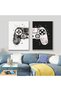 ALAYRA Gamepad Posters Wall Pictures Canvas Painting Artwork Black and White Video Game Themed Art Gaming for Boys Room Decor Decortion Unframed50X70 CM - 3