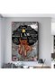 ALAYRA Black Queen Wall Art African American Flower Girl Wall Art Abstract Nordic Posters Black Women Canvas Prints for Living Room Bedroom Home Decor () Unframed61X40.6 CM - 2