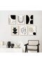 ALAYRA Abstract Boho Wall Art Prints Set of 6, Minimalist Geometric Boho Wall Art Black Brown Beige Line Art Canvas Painting Pictures, Mid-Century Modern Prints Gallery Wall20X25 CM - 3