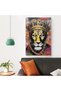 ALAYRA Black Afro African Wall Art King and Queen Poster Crown Canvas Painting Modern POP Artwork Prints Pictures for Bedroom Decor (11-lion,-Unframe)61X40.6 CM - 2
