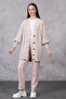 Women’s Knit Cardigan 5-Button Braided Cardigan Stone - 4