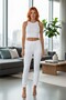 Single Color 1 Set Sleeveless No Pocket Fleece Bottom Top Pajama Set