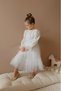 White Top Sparkling Fabric Ruffled Long Skirt Long Sleeve Girls' Children's Baby Girl Dress