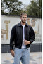 Beirut Men's Genuine Leather Oversize Leather Coat Black