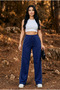Unisex Two-Thread Elastic Waist Oversized Wide-Leg Baggy Sweatpants - 4