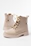 Zri̇n-2003 Premium Beige Lace-Up Zippered Casual Women's Boots - 2