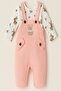 Baby Girl Romper Set with Toy Rabbit and Snap Fasteners, 2-Piece Romper Set – Bodysuit and Romper | 3-6-9 Months - 2