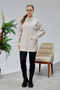 Women's Knitwear Cardigan with Zipper Pocket Standard Size Stone Color - 5