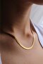 Steel Gold Italian Chain Necklace (40 5CM) -Not Darkening- - 2