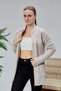 Women's Knitwear Cardigan with Zipper Pocket Standard Size Stone Color - 3