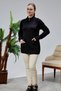 Women's Knitwear Cardigan with Zipper Pocket Standard Size Black - 7