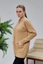 Women's Knitwear Cardigan with Zipper Pocket Standard Size Mink - 4