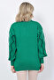 Women's Knitwear Sweater with Striped Sleeves Green - 5