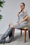 Women's Knitwear Suit Perforated Sweater and Suspender Dress Standard Size Gray - 9