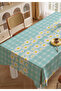 Water Green Daisy Checkered Living Room Tablecloth