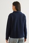 Women's Navy Polo Collar Brioche Knit Blouse BLZ-19002810 - 2