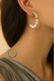 Pearl Zircon Stone Gold Color Brass Hoop Women Earrings |   Stylish & Elegant Design - 2