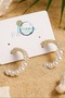 Pearl Zircon Stone Gold Color Brass Hoop Women Earrings |   Stylish & Elegant Design - 4