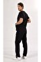 Men's Black U Flex Lycra Jersey Scrubs Suit Bottom Top Fitted Sleeve - 2