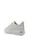 White Color Lace-Up Flat Sole Women's Sneakers - 4