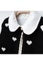 Gökçe Heart Patterned - Knit Cardigan - Shirt Pleated Skirt 3-Piece Girl's Set - 4