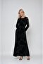 Velvet Printed Backless Lined Dress 2825 R10-C-K4 - 5