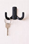 663 Matte Black 2-Armed Strap |   Behind the Door – Coat Rack – Cloakroom – Wardrobe Hanger – Pack of 5