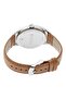 ساعة رجالية كلاسيكية تناظرية بمينا فضي دائري وسوار من الجلد البني - 1802SL07 - 5