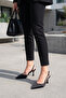Siena Women's Stiletto Pointed Toe Open Back Strap Heeled Shoes Black - 4