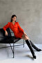 Women's Degaje Collar Balloon Long Sleeve Mini Dress Orange - 2